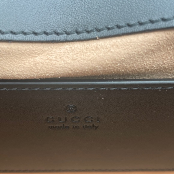 NEW! GUCCI BLACK GOLD MARMONT LEATHER CROSSBODY SHOULDER BAG PUSE AUTHENTIC - Picture 14 of 16